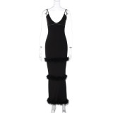 SC Sexy Hot Drill Backless Maxi Dress GKLK-D3612978Y
