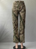 SC Camouflage Loose Casual Zipper Trousers GSMJ-T23318