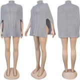 SC Pullover High Neck Split Loose Sweater FSXF-F252