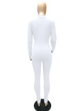 SC Solid Zipper Long Sleeve Sport Jumpsuit MZ-8108