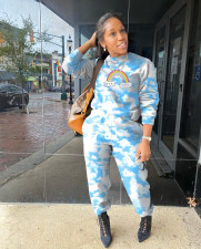SC Fashion Print Long Sleeve Sport Two Piece Pants Set HMS-6415