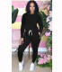 SC Warm Top Solid Color Sport Two Piece Pants Set OMY-11026