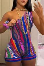 SC Printed One Shoulder Rompers GBGF-2301