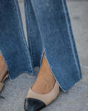 SC High Waist Split Flare Jeans GKNF-KM-A202314