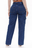 SC Fashion Multi-Pocket Wide Leg Jean GKNF-TSXL-9042