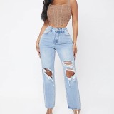 SC Holes Washed Casual Jeans GKNF-TS-7069