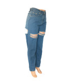 SC Holes High Waist Losse Jeans GKNF-TS-230221