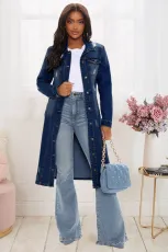 SC Denim Trench Coat Vintage Jacket GKNF-TSC-9032