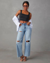 SC Fashion Holes Loose Jeans GKNF-TS-23976