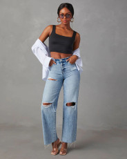 SC Fashion Holes Loose Jeans GKNF-TS-23976