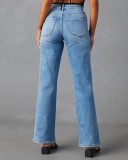 SC Casual Loose Split Straight Jeans GKNF-TS-723