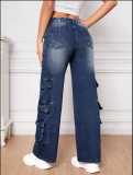 SC High Waisted Loose Washed Jeans GKNF-TSJY-2398