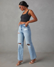 SC Fashion Holes Loose Jeans GKNF-TS-23976