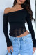 SC Solid Lace Patchwork T Shirt MZ-2826