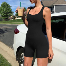 SC Solid Color Sleeveless Tight Romper MZ-2827