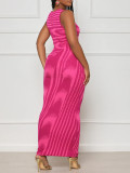 SC Stripe Print Sleeveless Bodycon Dress GWDS-230516