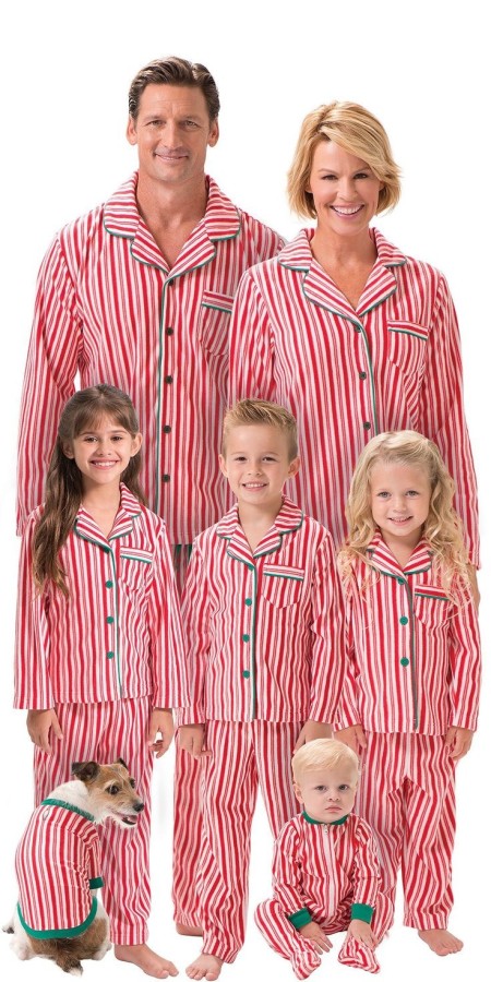 SC Christmas Stripe Printed Parent-Child Pajama Set GSGS-0607#