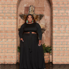 SC Plus Size Solid Long Sleeve Skirt 2 Piece Set BMF-1076