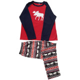 SC Elk Printed Parent-Child Home Long Sleeve Christmas Suit GSGS-0512