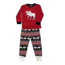 SC Elk Printed Parent-Child Home Long Sleeve Christmas Suit GSGS-0512