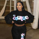SC Letter Print Long Sleeve Sweatshirt Pants Suit GDLF-YYMKLN98