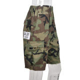 SC Loose Letter Camouflage Print Casual Shorts GNZD-6495PL