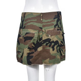 SC Camouflage Print Split Mini Skirt GNZD-9190DD