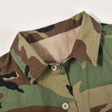 SC Camouflage Printed Ruffle Sleeve Jacket GNZD-9151TD