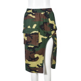 SC Camouflage Print Split Skirt GNZD-9187DD