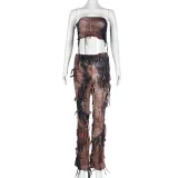 SC Tie Dye Warp Chest And Pants 2 Piece Set GNZD-7918SG