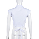 SC Fashion Hollow Out Slim Bandage Shirt GNZD-7645TR