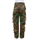 SC Camouflage Tassel Pocket Casual Pants GNZD-9039PD