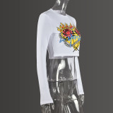 SC Casual Print Long Sleeve Tight T Shirt GNZD-9674TD