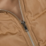 SC Zipper Sleeveless Cotton Filled Short Jacket GNZD-9511TD