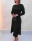 SC Long Sleeve Solid Color Maxi Dress OMY-11033