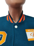 SC Thickened Embroidered Color Block Baseball Jacket CM-001