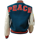 SC Thickened Embroidered Color Block Baseball Jacket CM-001