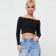 SC One Shoulder Backless Solid T Shirt GNZD-9666TD