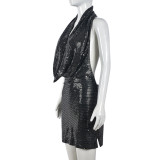 SC Fashion Sequin Sleeveless Backless Mini Dress GNZD-9719DD
