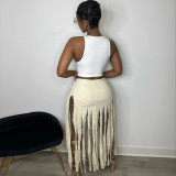 SC Fashion Hollow Out Tassel Long Skirt GNZD-9378SD