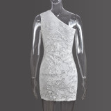 SC Single Shoulder Backless Mini Dress GNZD-9656DD