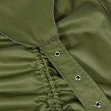 SC Slit Drawstring Pleated Half-body Skirt GNZD-9131DD