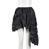SC Pleated Irregular Loose Half Skirt GNZD-41048SG