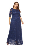 SC Plus Size Lace Hollow Out Evening Dress GJXI-SQ0092