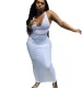 SC Solid Color Tank Tops Long Skirt Suit GXJL-034