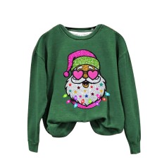 SC Colorful Christmas Print Round Sweatshirt GXJL-00008