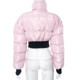 SC Solid Color Casual Lapel Zipper Jacket Cotton Jacket GSZM-Y23TP407