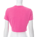 SC Love Printed Halter Short Sleeve T-Shirt GSZM-Y22TP150
