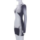 SC Print Slim Long Sleeve Mini Dress GSZM-L23DS066