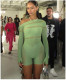 SC Sexy Erotic Slash Shoulder Long Sleeve Romper GYDE-YDT177